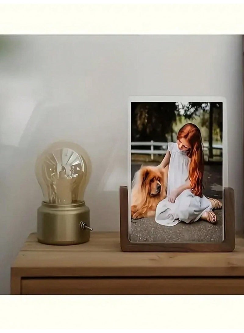 إطار صورة أنيق على شكل U من الخشب الصلب مع لوحات أكريليك شفافة – تصميم ريفي وعصري للعرض على الطاولة – مثالي للمنزل، المكتب، حفلات الزفاف، والمناسبات الخاصة – حامل متعدد الاستخدامات لبطاقات العمل، لافتات المؤتمرات، وتقويمات المكتب - Image 5